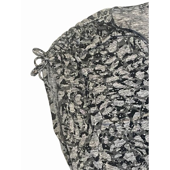 simply vera Wang ruched-shoulder dolman tee gray black print slinky soft XL - Picture 2 of 8